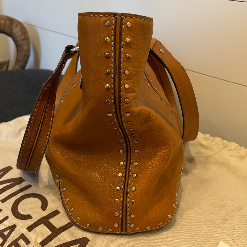 Vintage Michael Kors Leather Studded Astor Large Shopper Tote - Picture 7 of 8
